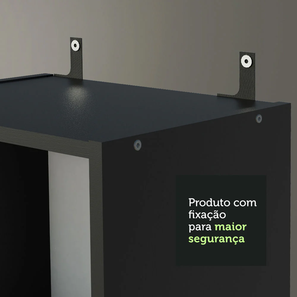 Escrivaninha Madesa Rubi + Estante Livreiro 6906 Branco/Preto - Image 8