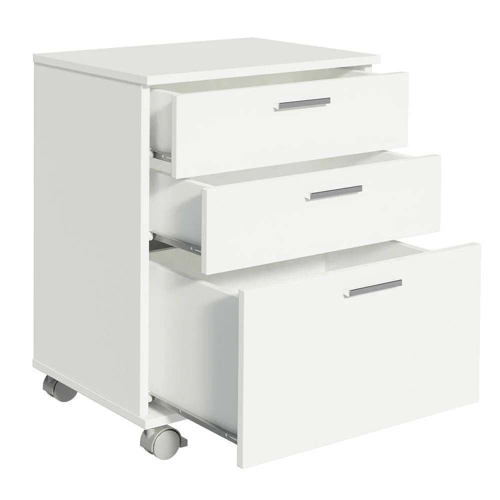 Gaveteiro para Banheiro Branco com 3 Gavetas e Rodinhas Madesa - Image 5