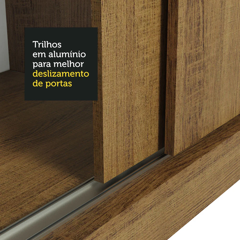 Guarda-Roupa 2 Portas de Correr com Espelho Rustic Max Madesa - Image 8