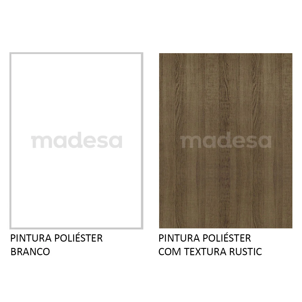 Guarda-Roupa Casal 100% MDF Madesa Royale 3 Portas de Correr Branco/Branco/Rustic - Image 12