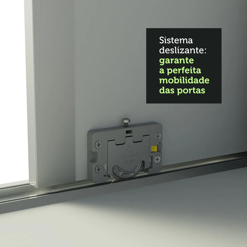 Guarda-Roupa Casal 100% MDF Madesa Royale 3 Portas de Correr Branco/Branco/Rustic - Image 6