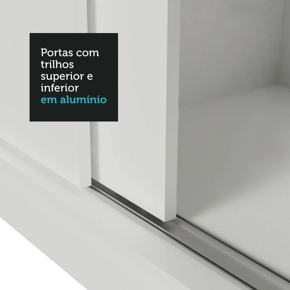 Guarda-Roupa Casal 3 Portas de Correr Branco Sublime Madesa - Image 9