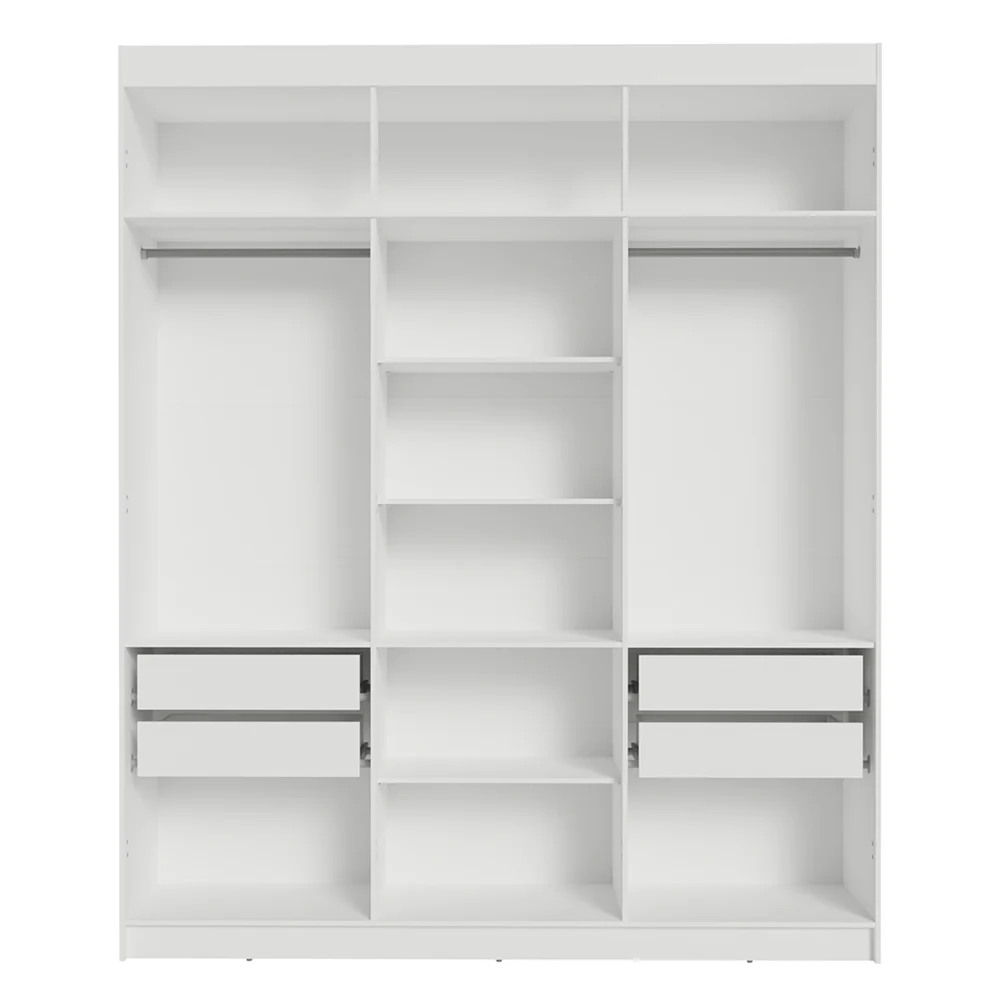 Guarda-Roupa Casal 6 Portas Batentes Branco/Branco/Rustic Venus Madesa - Image 8