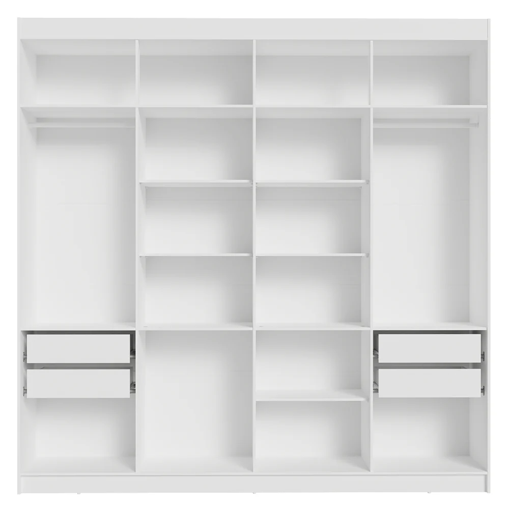 Guarda-Roupa Casal 8 Portas Batentes Branco/Branco/Rustic Venus Madesa - Image 7