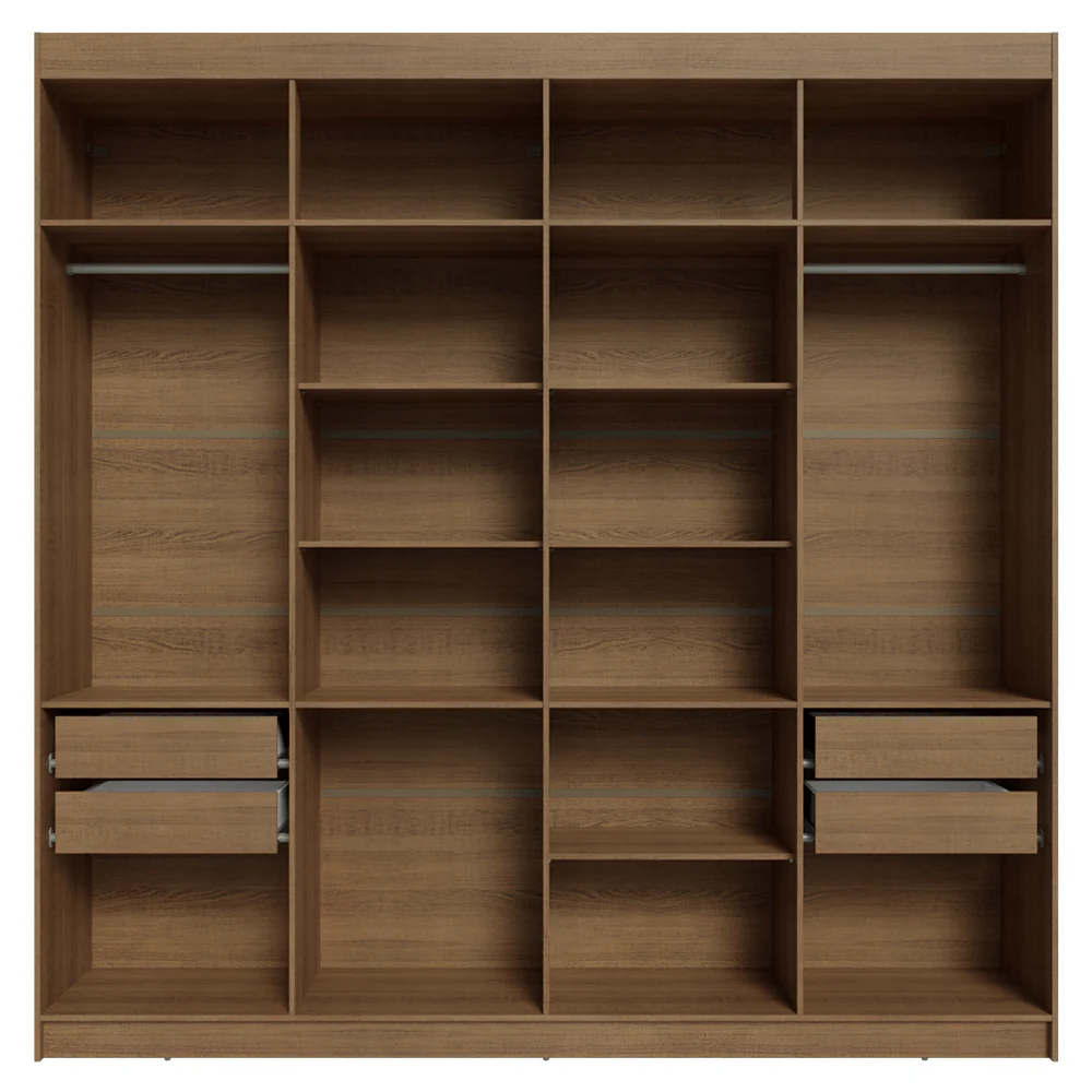 Guarda-Roupa Casal 8 Portas Batentes com Espelho Rustic/Branco/Rustic Venus Madesa - Image 8