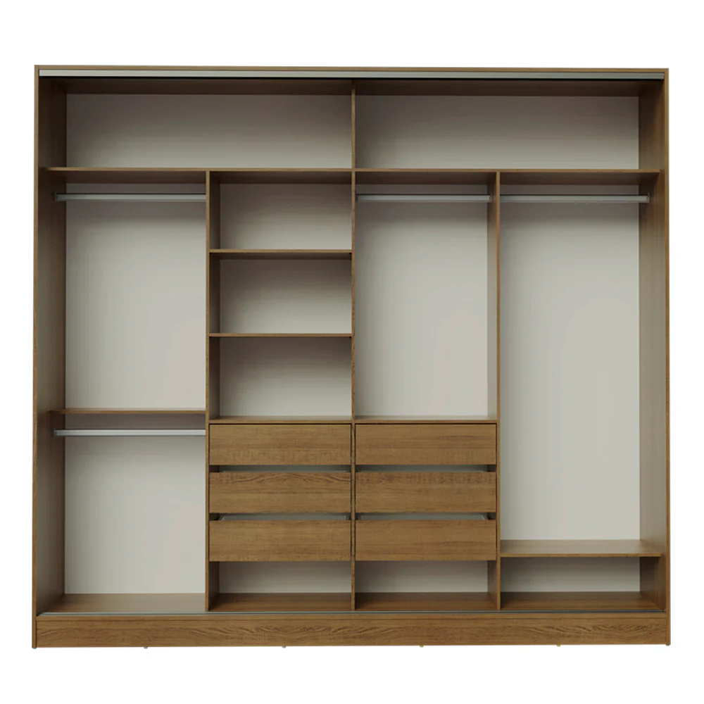 Guarda-Roupa Casal Madesa Apolo 4 Portas de Correr Rustic - Image 11