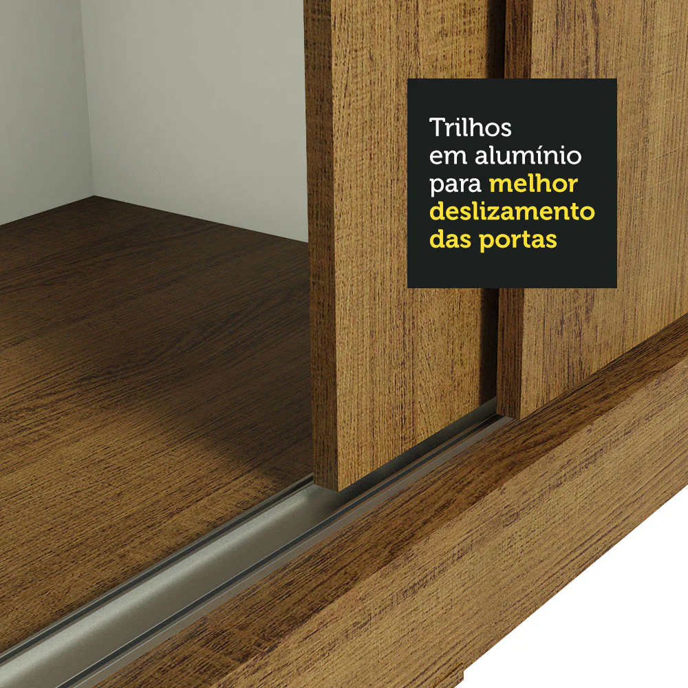 Guarda-Roupa Casal Madesa Istambul 3 Portas de Correr com Espelho 3 Gavetas Rustic - Image 8