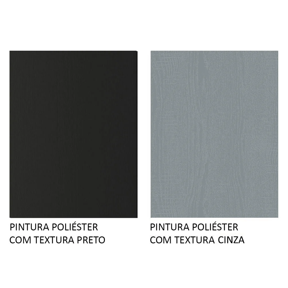 Guarda-Roupa Casal Madesa Mônaco 3 Portas de Correr com Espelhos Preto/Cinza - Image 10