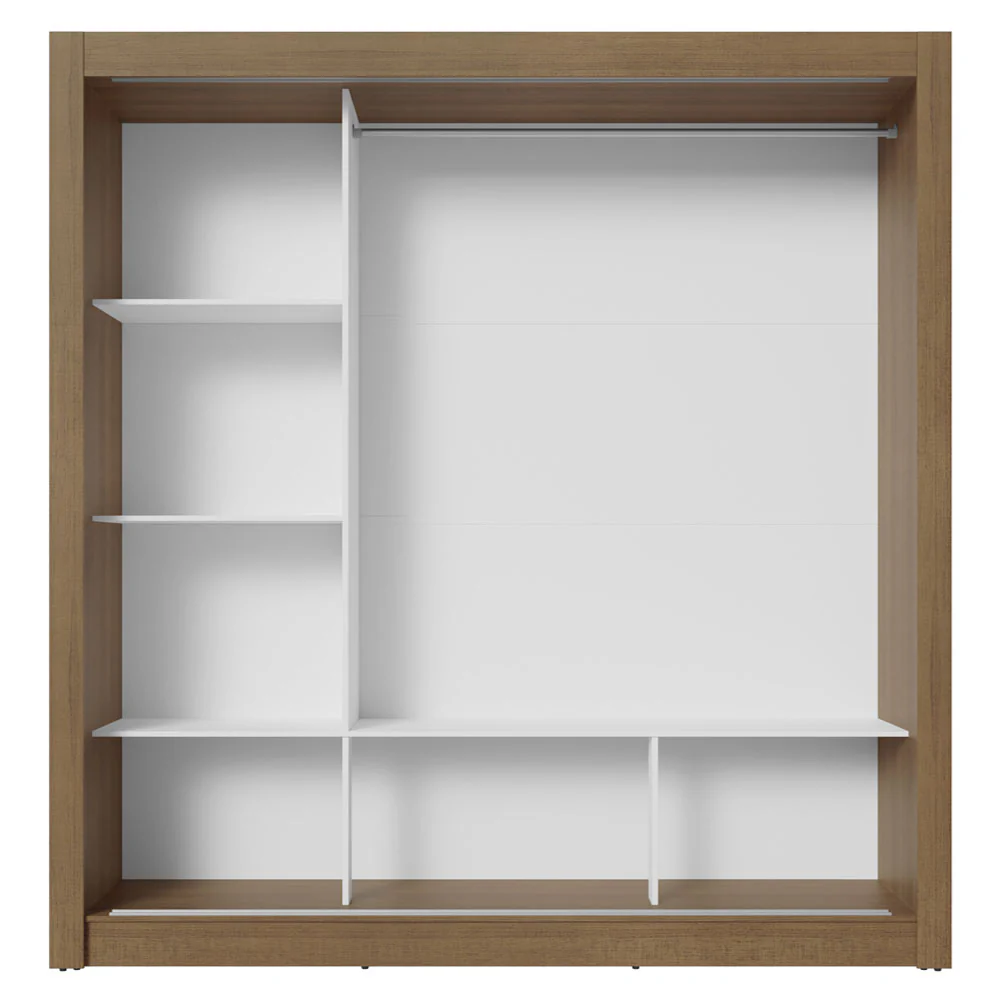 Guarda-Roupa Casal 3 Portas de Correr Rustic/Branco Madesa Mônaco - Image 9