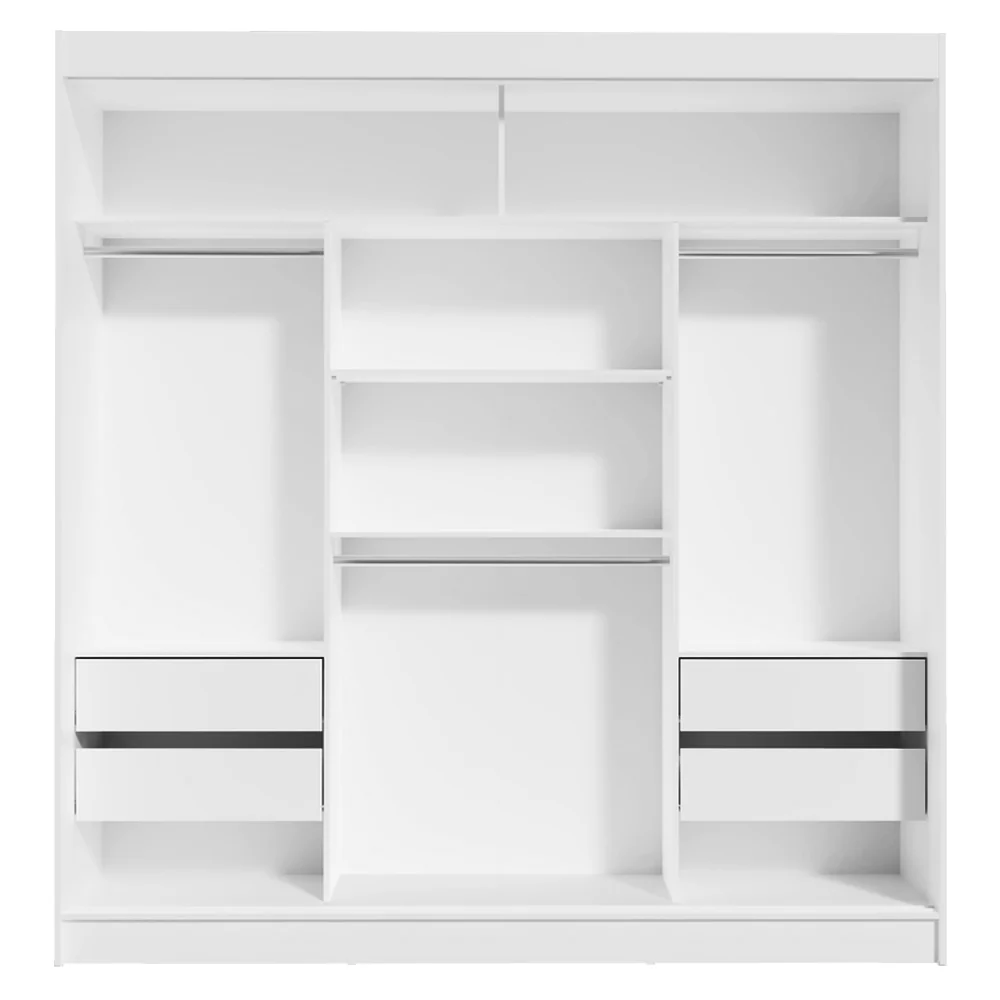 Guarda-Roupa Casal 3 Portas de Correr Branco Reno Madesa - Image 9