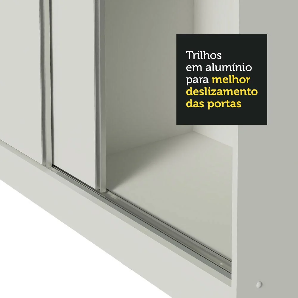 Guarda-Roupa Casal 100% MDF Madesa Royale 3 Portas de Correr com Pés Branco - Image 8