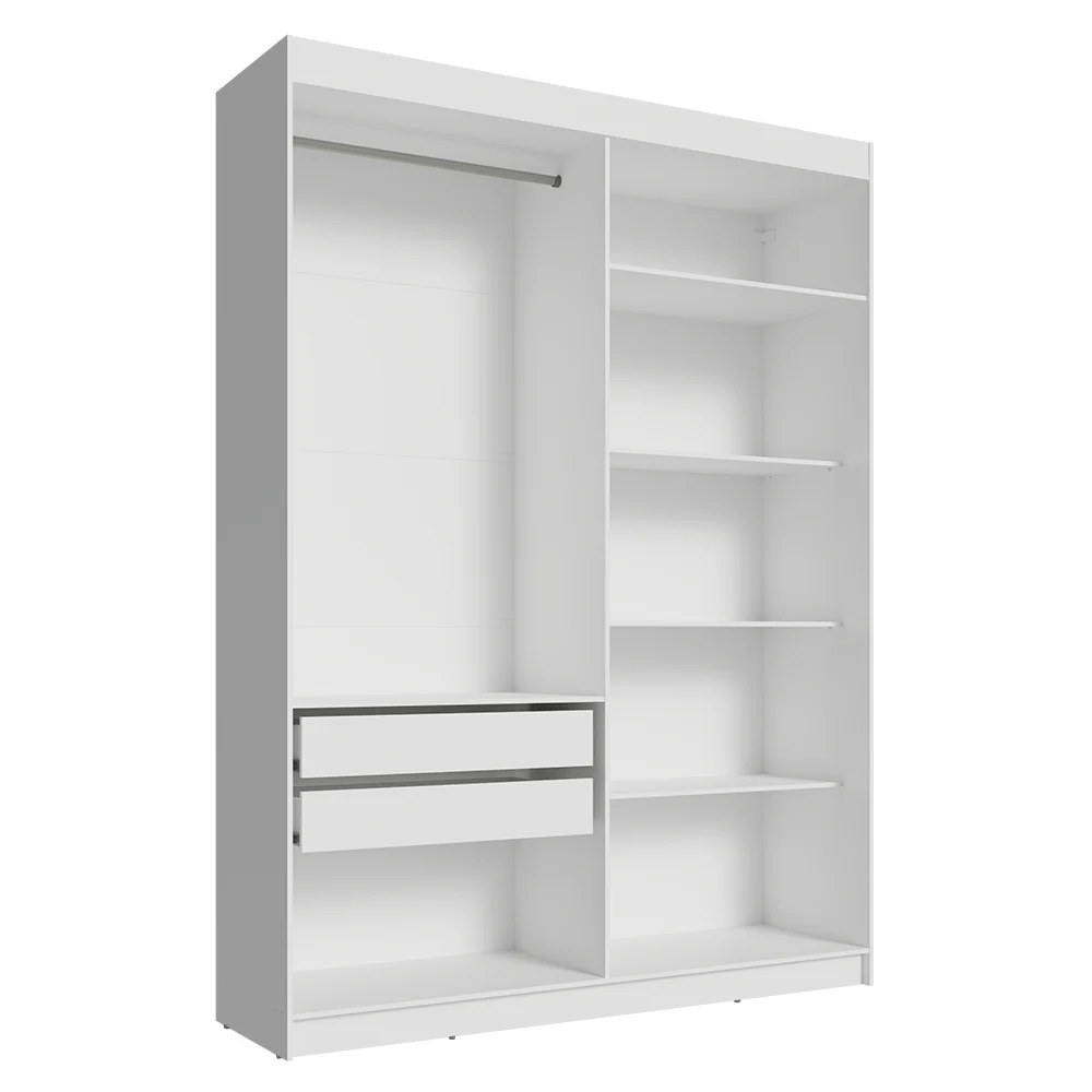 Guarda-Roupa Closet 2 Gavetas 121 cm Branco Venus Madesa - Image 8