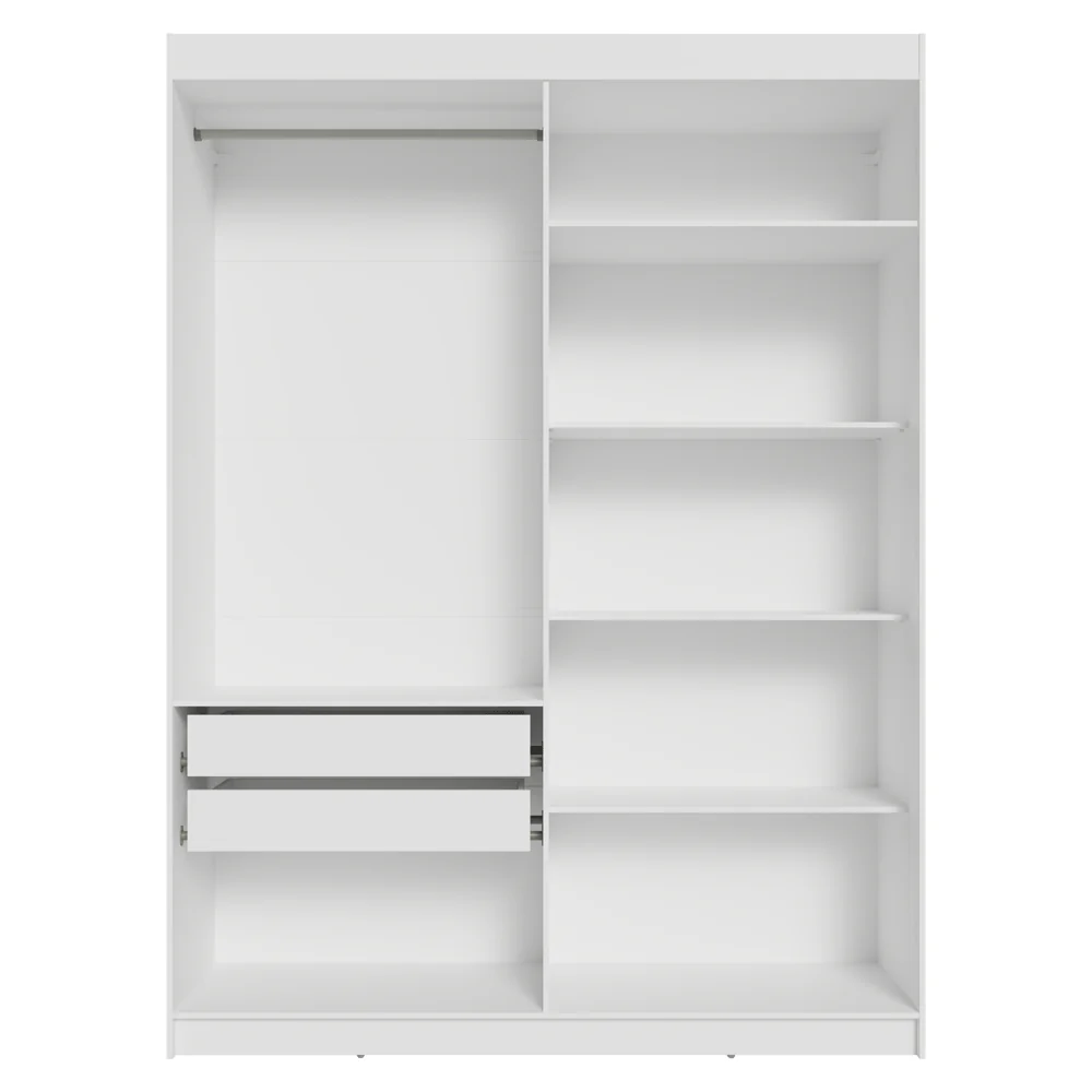 Guarda-Roupa Closet 2 Gavetas 121 cm Branco Venus Madesa - Image 9
