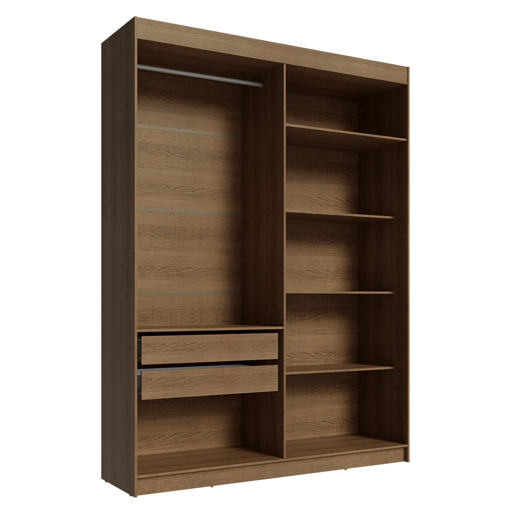 Guarda-Roupa Closet 2 Gavetas 121 cm Rustic Venus Madesa - Image 9