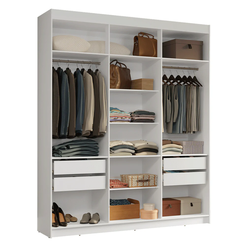Guarda-Roupa Closet 4 Gavetas 180 cm Branco Venus Madesa - Image 2
