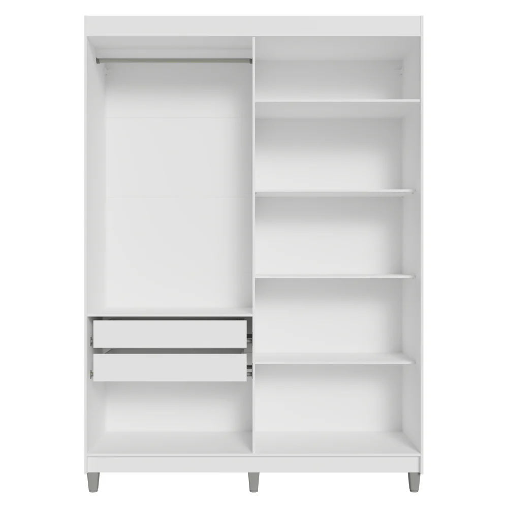 Guarda-Roupa Closet com Pés 2 Gavetas 121 cm Branco Venus Madesa - Image 8