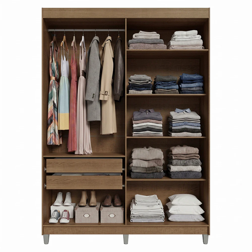 Guarda-Roupa Closet com Pés 2 Gavetas 121 cm Rustic Venus Madesa - Image 5