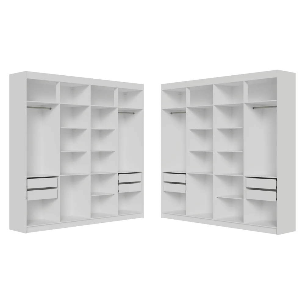 Guarda-Roupa Closet de Canto 522 cm 8 Gavetas Branco Venus Madesa - Image 6