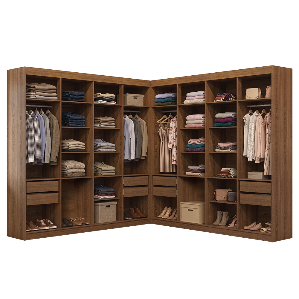 Guarda-Roupa Closet de Canto 522 cm 8 Gavetas Rustic Venus Madesa - Image 2