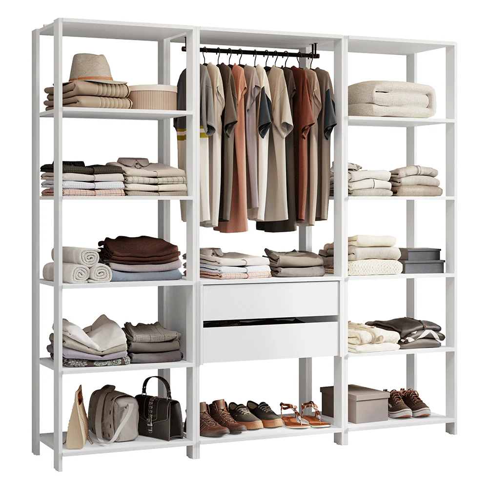 Guarda-Roupa Closet Modulado 2 Gavetas 188 cm Branco Valencia Madesa - Image 2