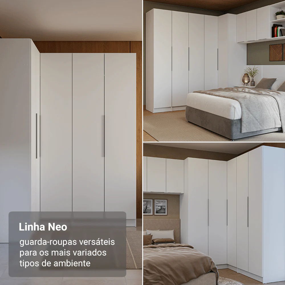 Guarda-Roupa Modulado 1 Porta Branco Neo Madesa - Image 5