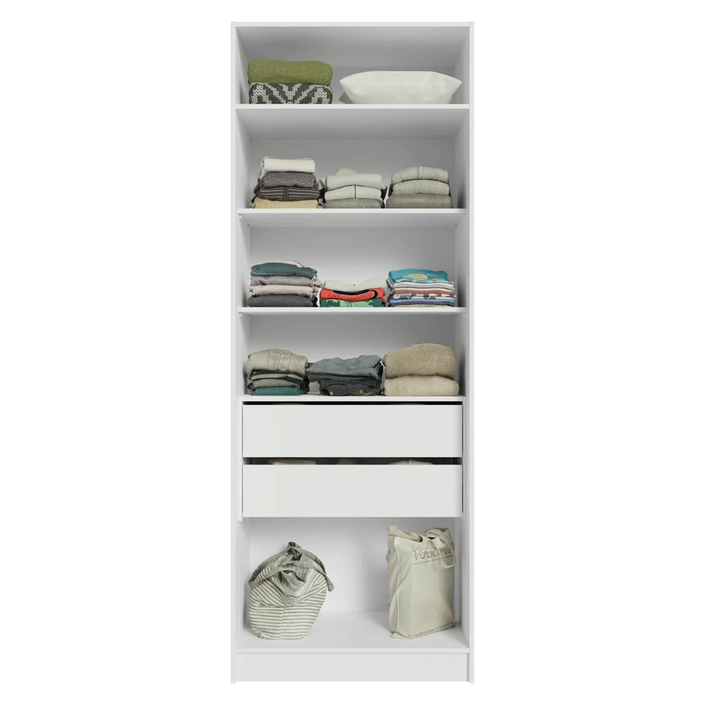 Guarda-Roupa Modulado 2 Portas 2 Gavetas 4 Prateleiras Branco Neo Madesa - Image 4