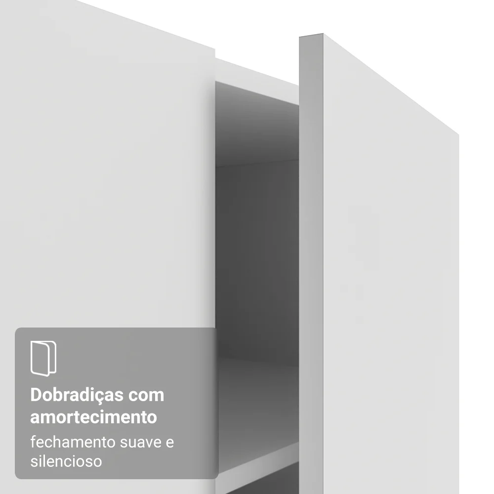 Guarda-Roupa Modulado 2 Portas 4 Gavetas 1 Cabideiro Branco Neo Madesa - Image 8