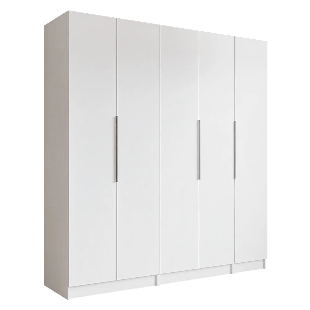 Guarda-Roupa Modulado 200 cm 5 Portas 2 Gavetas Branco Neo Madesa 02 - Image 2