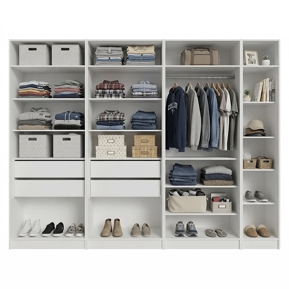 Guarda-Roupa Modulado 280 cm 7 Portas 4 Gavetas Branco Neo Madesa 01 - Image 5