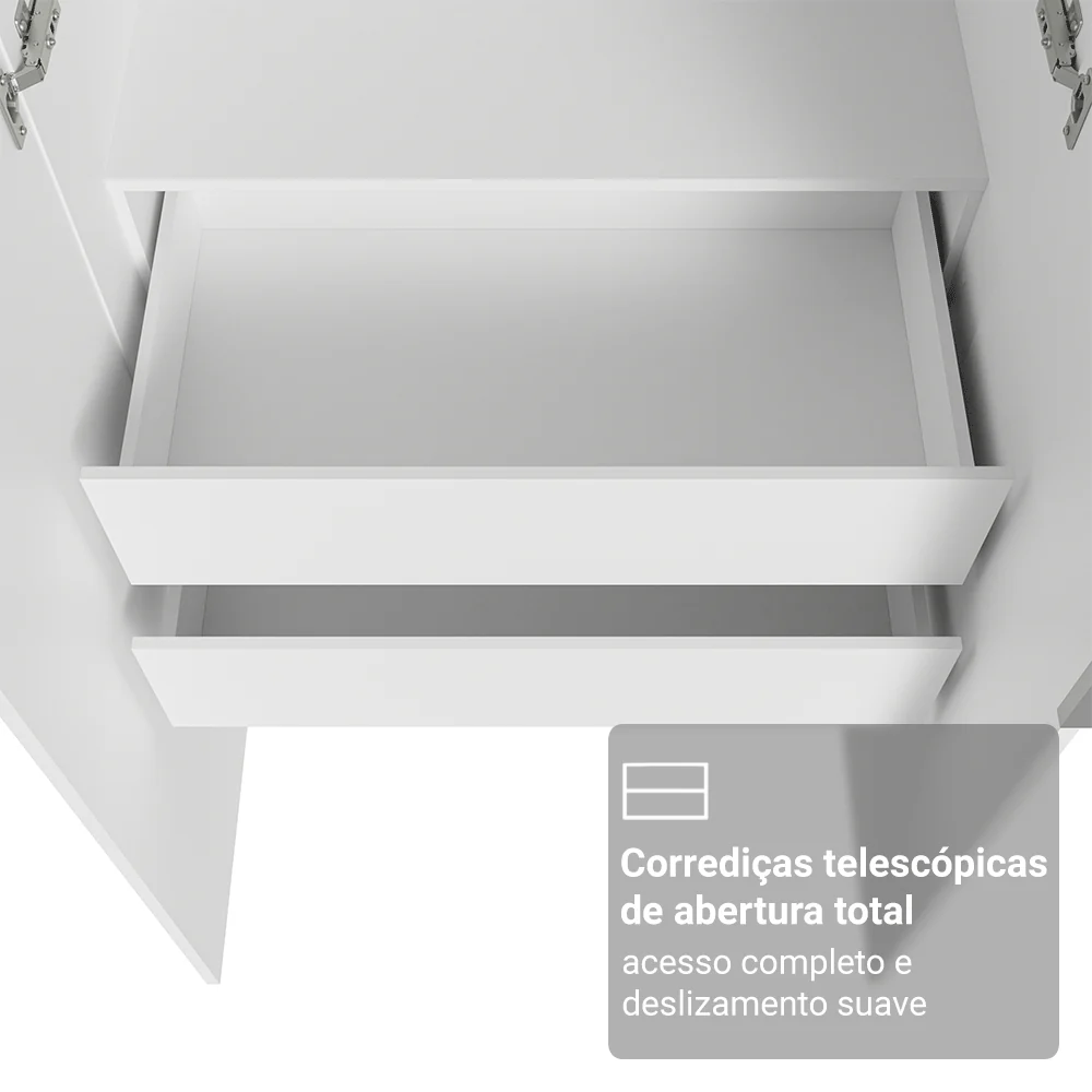 Guarda-Roupa Modulado 280 cm 7 Portas 4 Gavetas Branco Neo Madesa 01 - Image 8