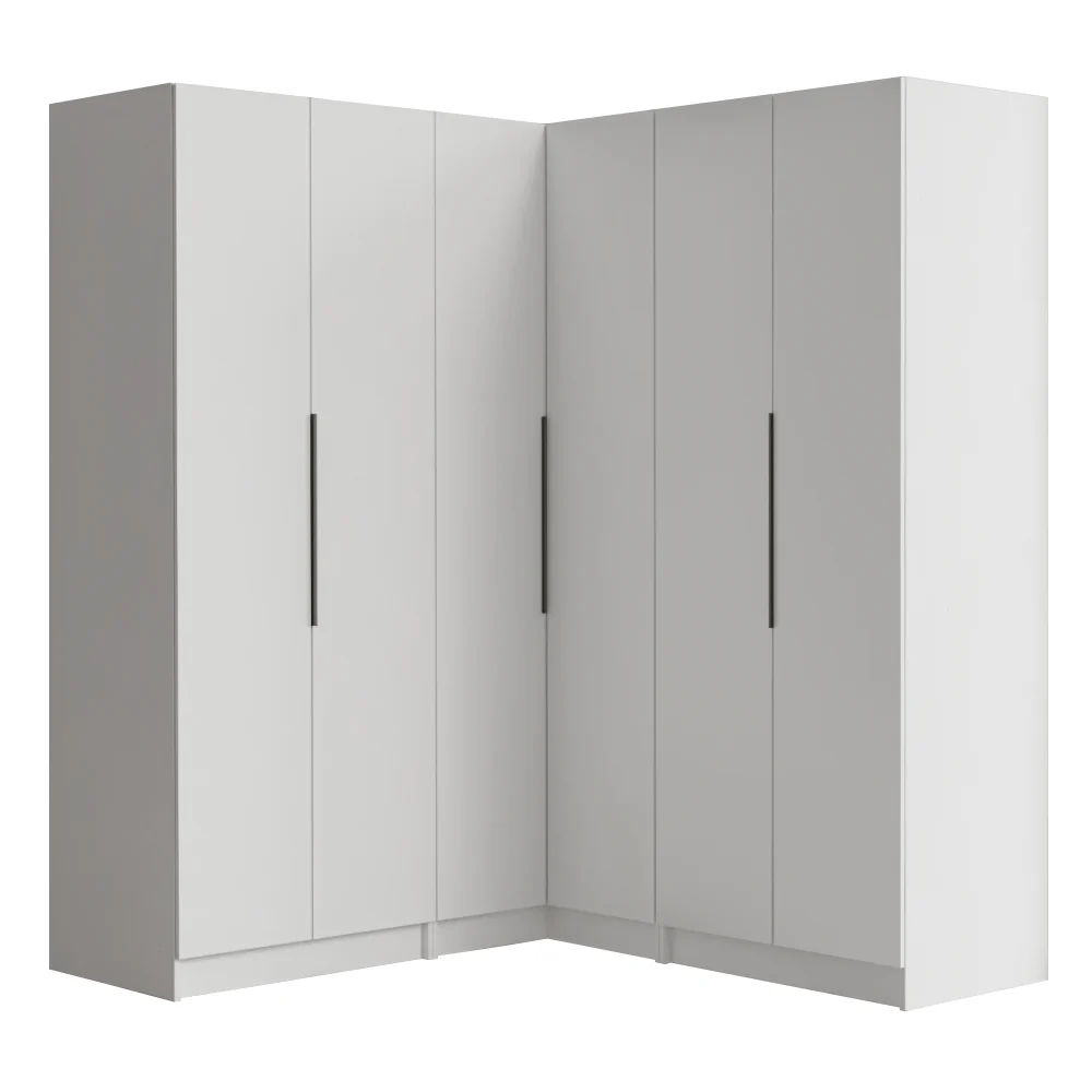 Guarda-Roupa Modulado de Canto 350 cm 6 Portas 4 Gavetas Branco Neo Madesa 01 - Image 2