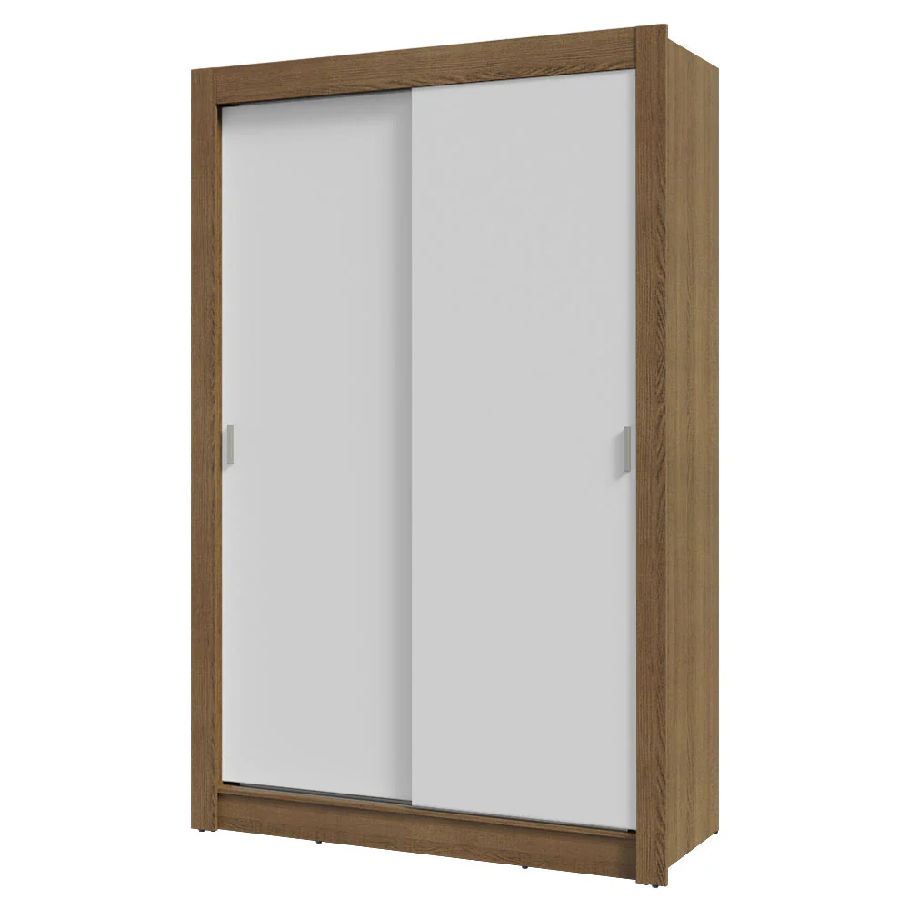 Guarda-Roupa Solteiro 2 Portas de Correr 2 Gavetas Rustic/Branco Vivare Madesa - Image 2