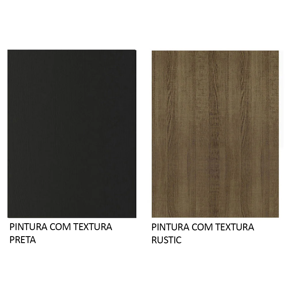 Guarda-Roupa Solteiro 2 Portas de Correr Preto/Rustic Milano Madesa - Image 10