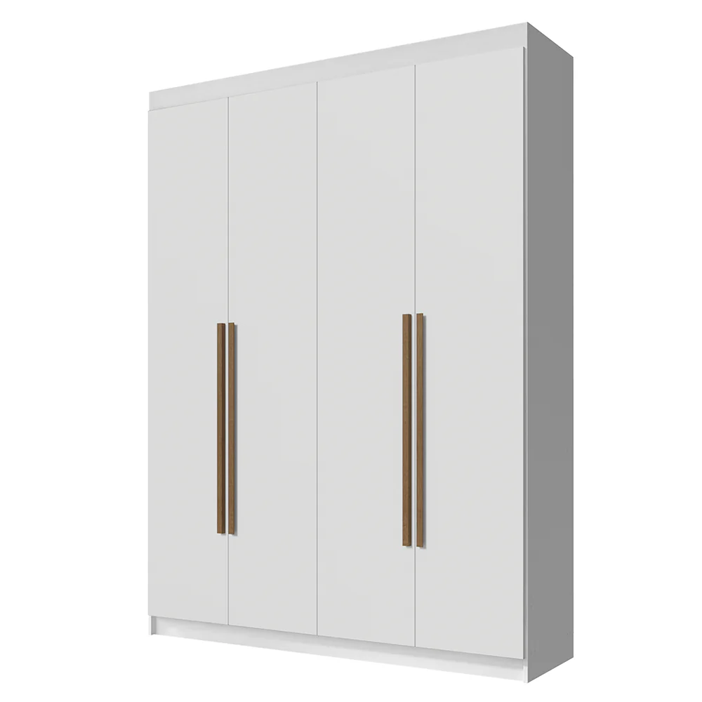 Guarda-Roupa Solteiro 4 Portas Batentes Branco/Branco/Rustic Venus Madesa - Image 2