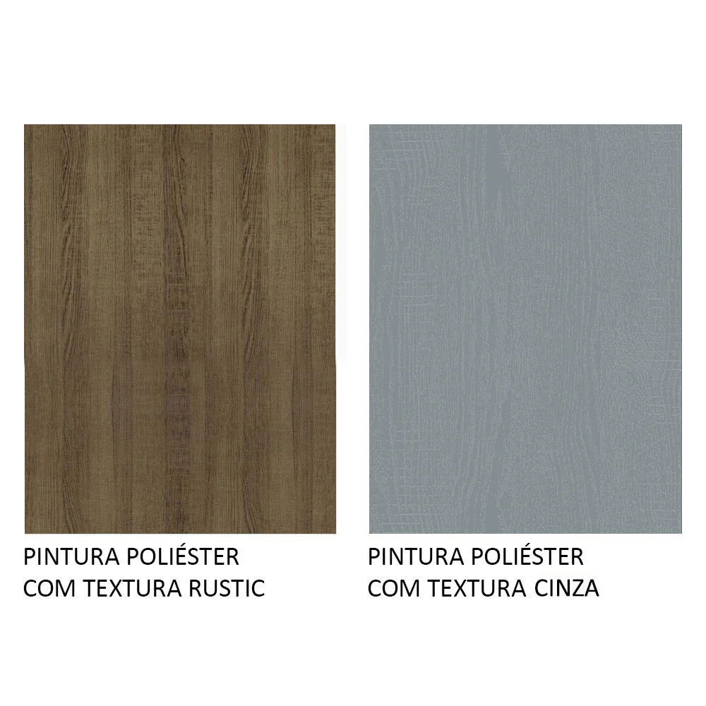Guarda-Roupa Solteiro Madesa Denver 2 Portas de Correr Rustic/Cinza - Image 9
