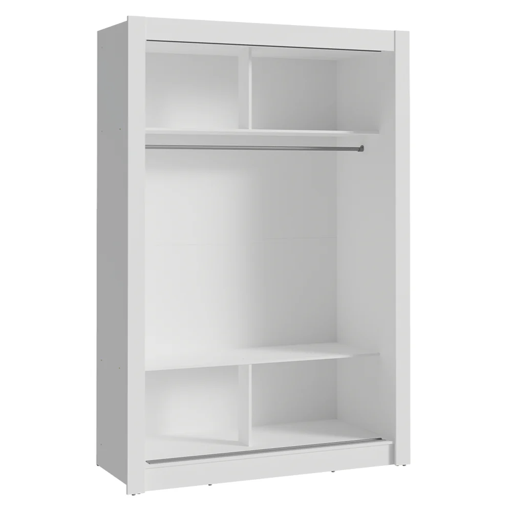 Guarda-Roupa Solteiro 2 Portas de Correr Branco Denver Madesa - Image 9