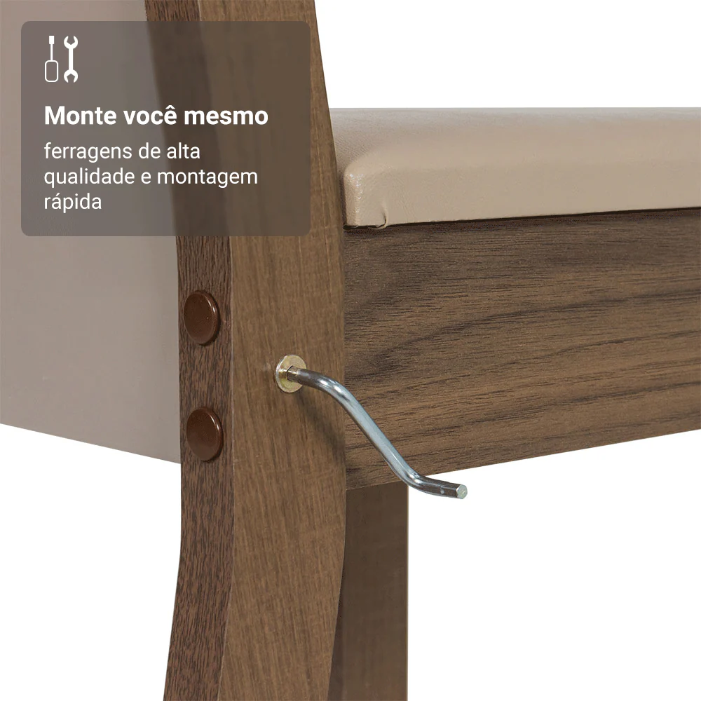 Kit 2 Cadeiras 4280 Madesa Rustic/Sintético Bege - Image 9