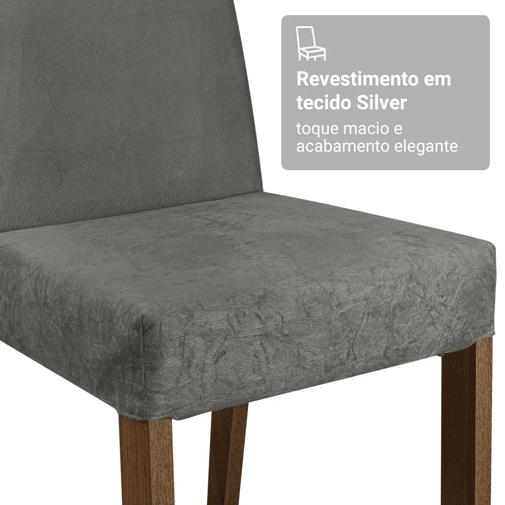 Kit 2 Cadeiras de Jantar 4255 Rustic/Silver Madesa - Image 8