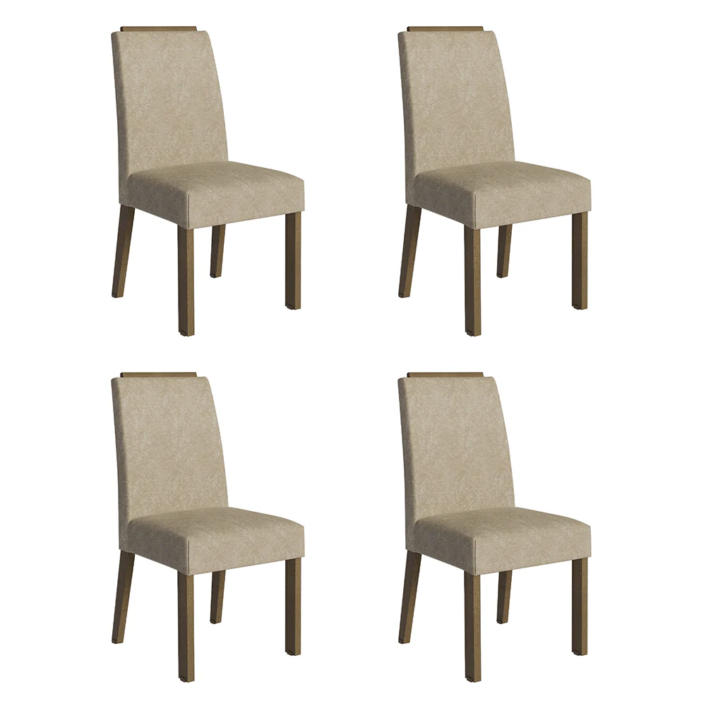 Kit 4 Cadeiras de Jantar 4255 com Espaldar Rustic/Imperial Madesa - Image 2
