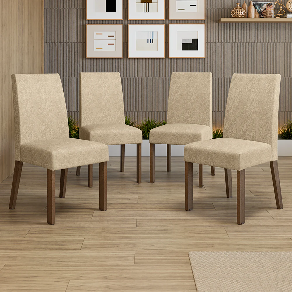 Kit 4 Cadeiras de Jantar 4255 Rustic/Imperial Madesa