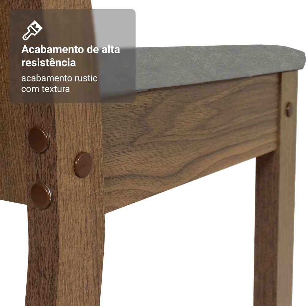 Kit 6 Cadeiras 4290 Madesa Rustic/Silver - Image 8