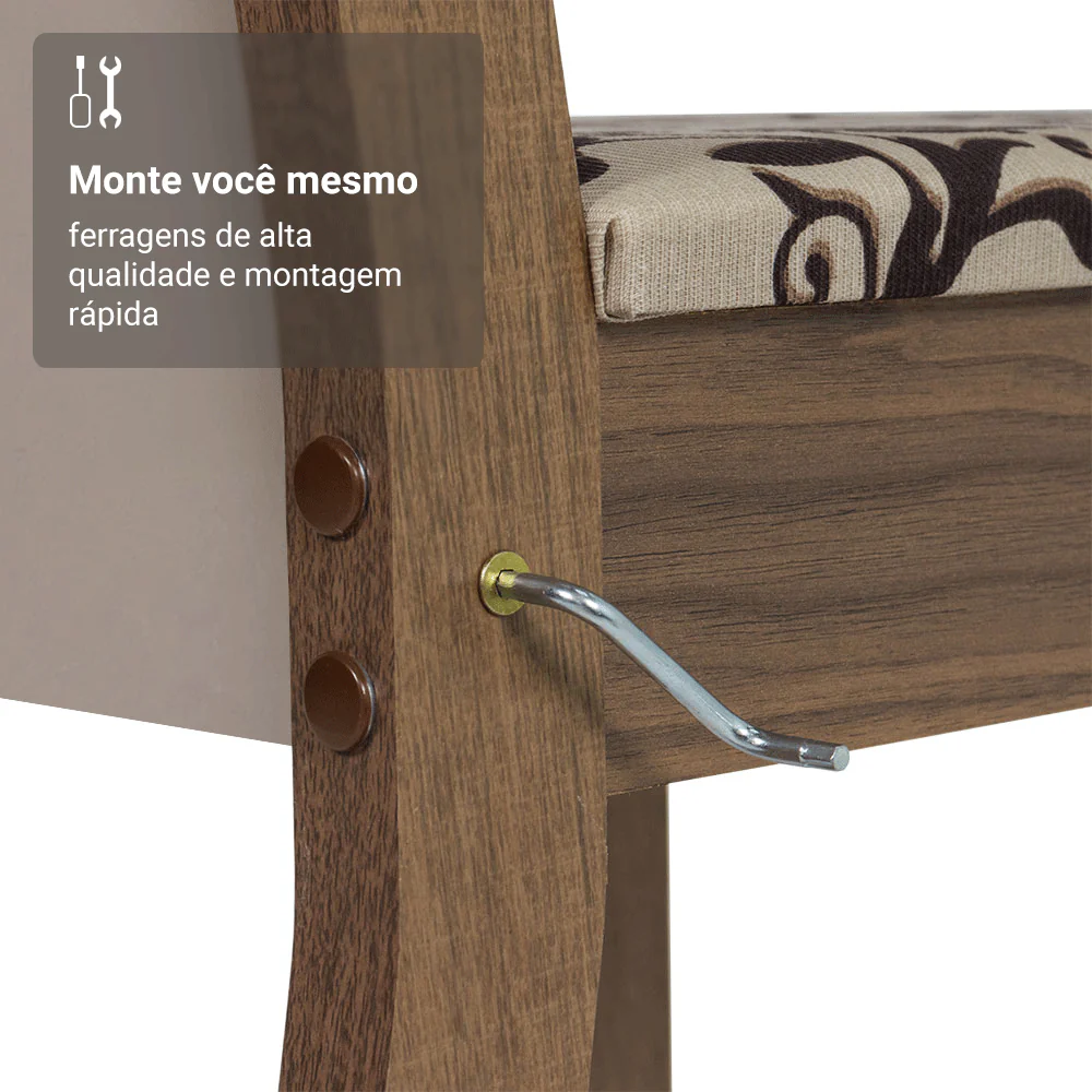 Kit 6 Cadeiras 4291 Madesa Rustic/Crema/Bege Marrom - Image 9