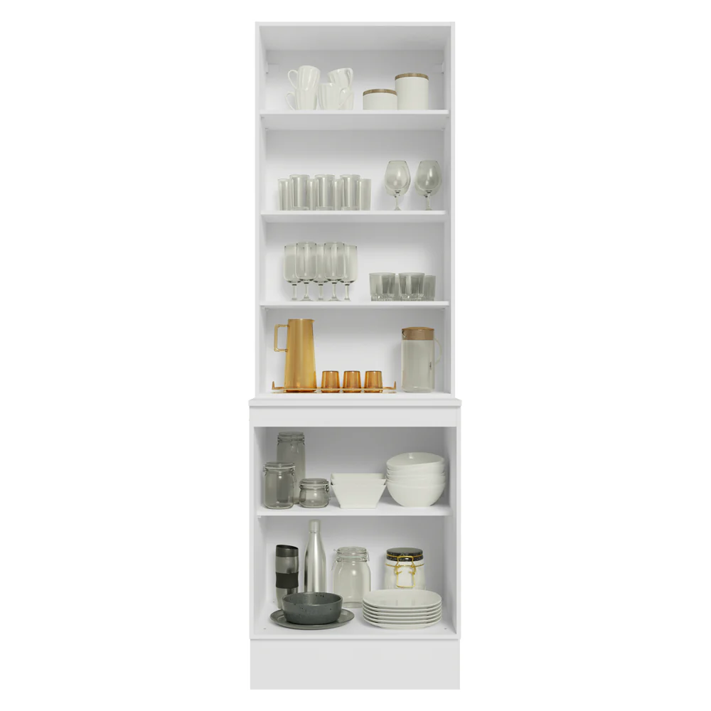 Kit Balcão + Cristaleira 60 cm Branco/Rustic/Crema Smart 100% MDF Madesa - Image 4
