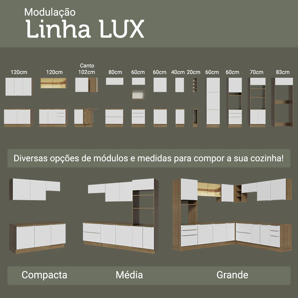 Kit Balcão + Cristaleira 70 x 60 cm Rustic/Branco Veludo Lux Madesa 01 - Image 11