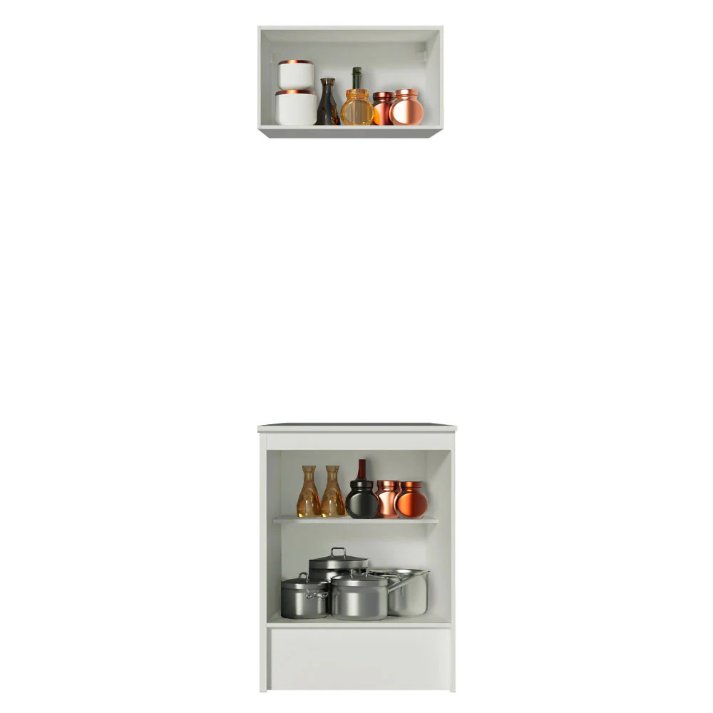 Kit Madesa Topazio 60 cm com Armário e Balcão Branco - Image 4