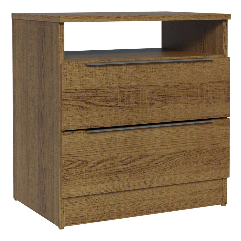 Mesa de Cabeceira Madesa 3227 com 2 Gavetas Rustic - Image 2