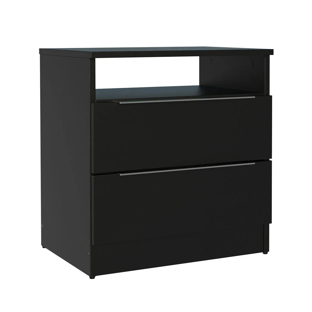 Mesa de Cabeceira Madesa 3227 com 2 Gavetas Preto - Image 2
