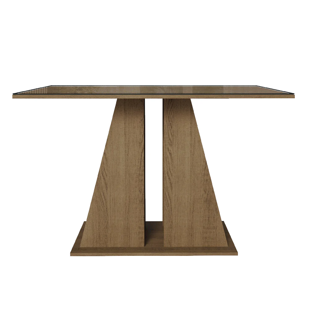 Mesa de Jantar Retangular Tampo de Vidro Rustic/Crema 5383 Madesa - Image 4