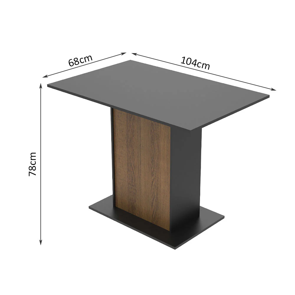 Mesa de Jantar Madesa Retangular com Tampo de Madeira 5329 Preto/Rustic - Image 2