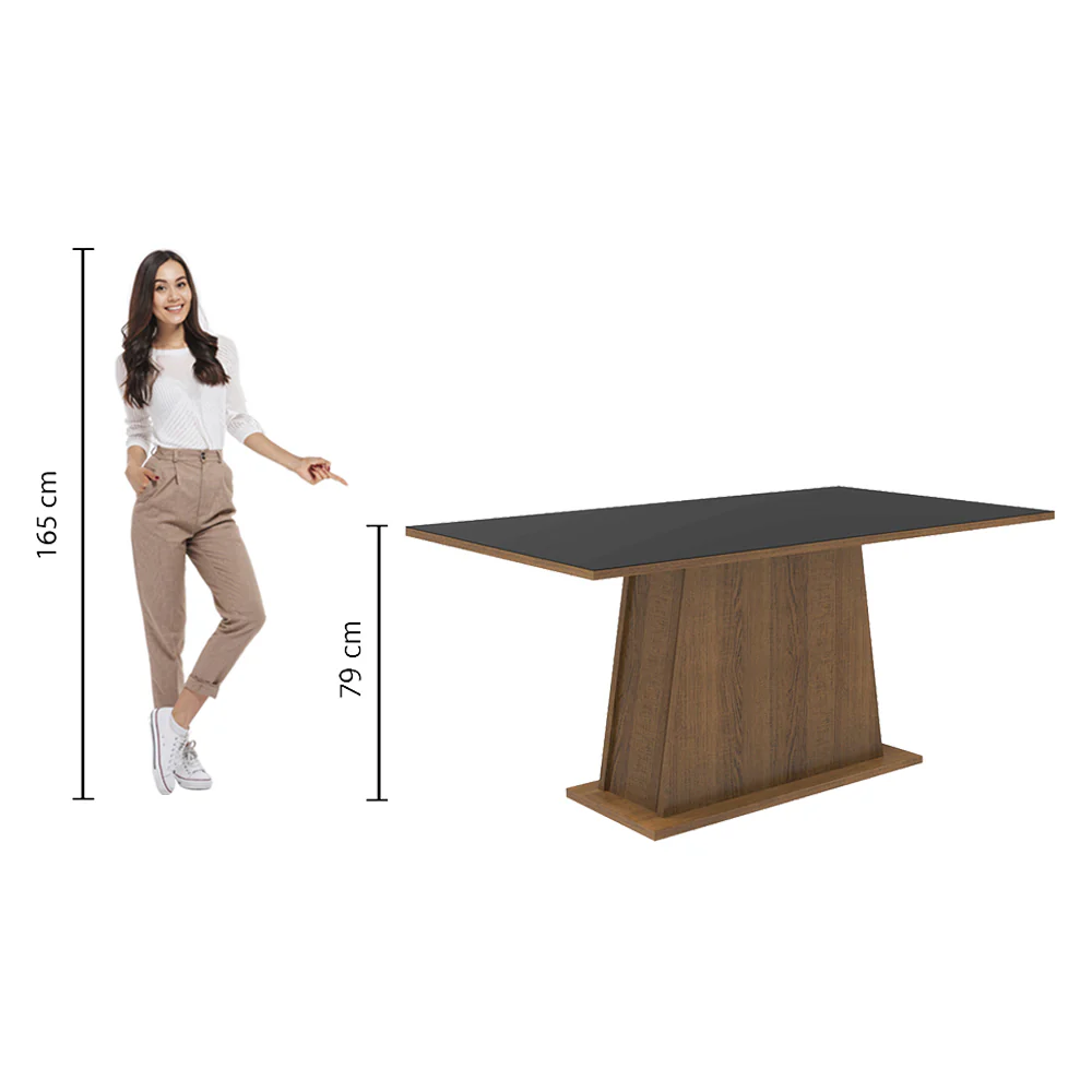 Mesa de Jantar Madesa Retangular Tampo de Madeira 5364 Rustic/Preto - Image 3